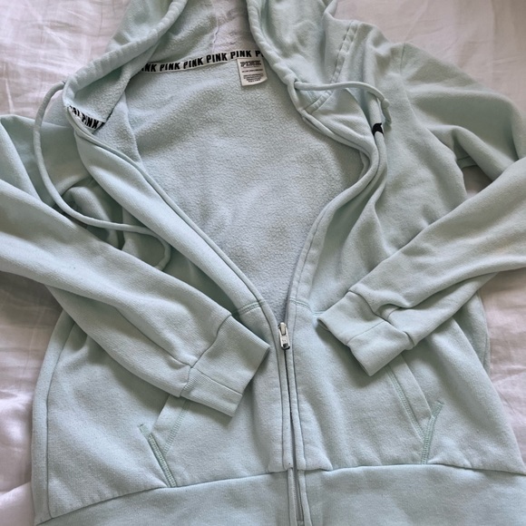 PINK Victoria’s Secret Mint green zip up hoodie - Picture 4 of 7